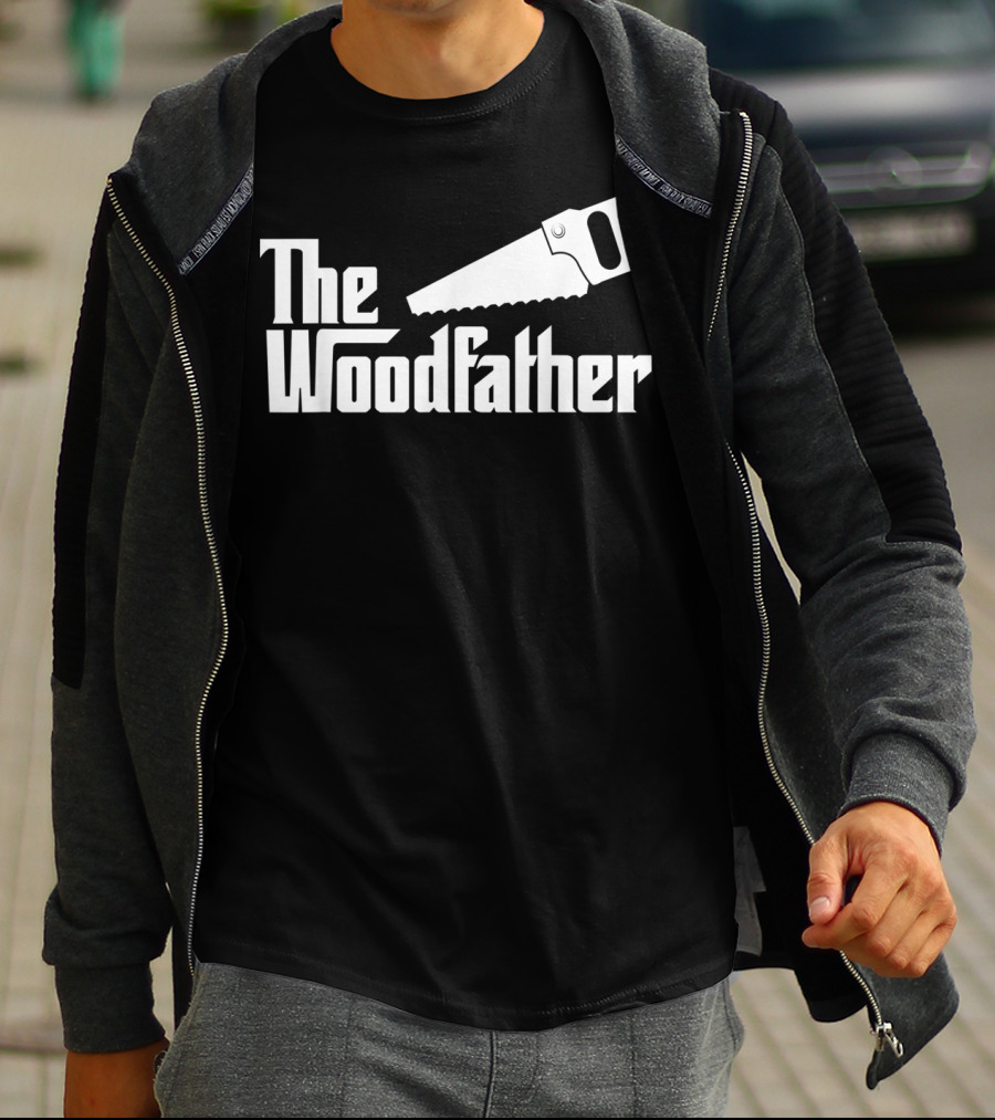 The Woodfather Carpenter Dad Woodworking Saw T-Shirt
