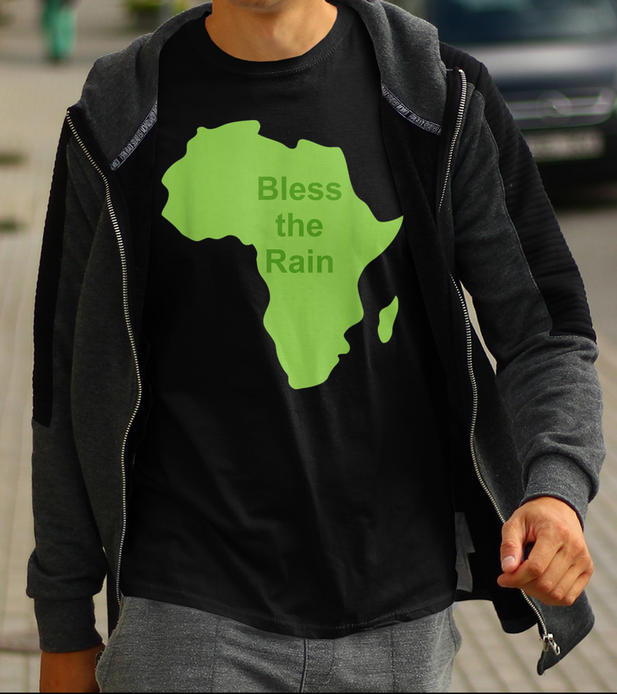 Toto Africa Bless The Rain Green Africa Shape T-Shirt