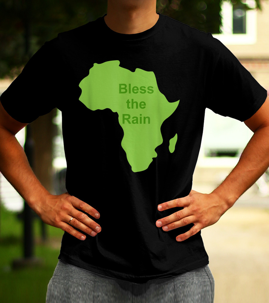 Toto Africa Bless The Rain Green Africa Shape T-Shirt
