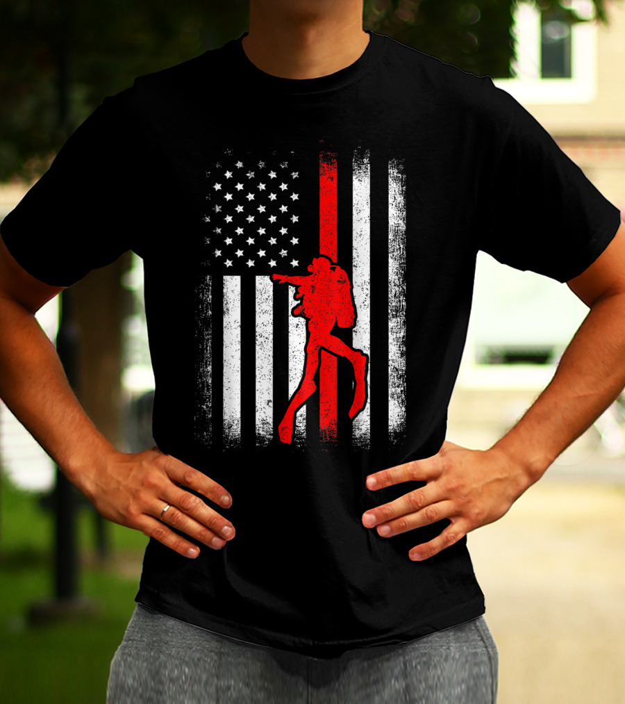 USA American Flag Red White Vintage Scuba Diving Iconic T-Shirt