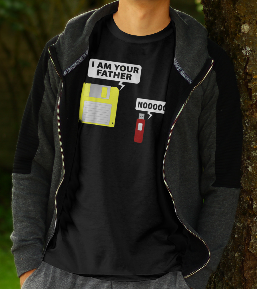 USB Floppy Disk I Am Your Father Nooooo Funny Geek Computer T-Shirt