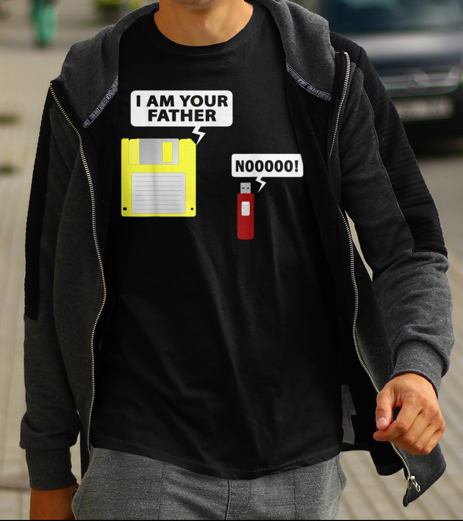 USB Floppy Disk I Am Your Father Nooooo Funny Geek Computer T-Shirt