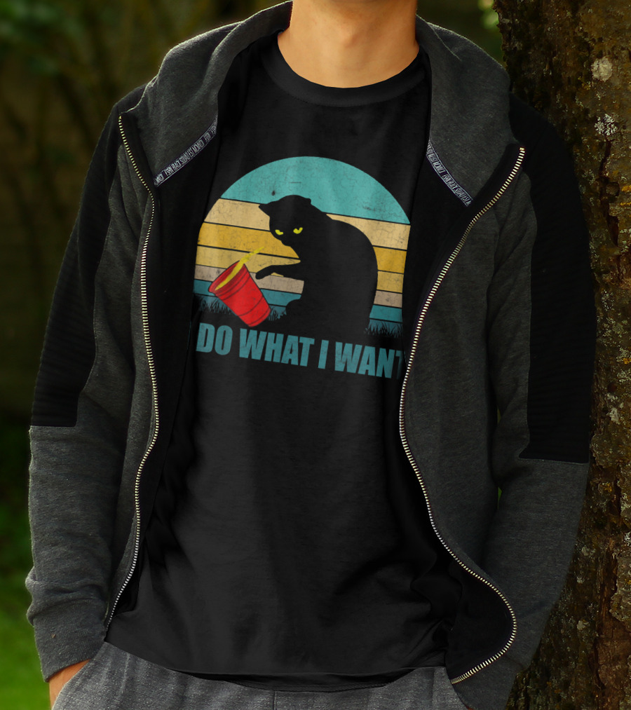 Vintage Cat I Do What I Want Cat Lover T-Shirt