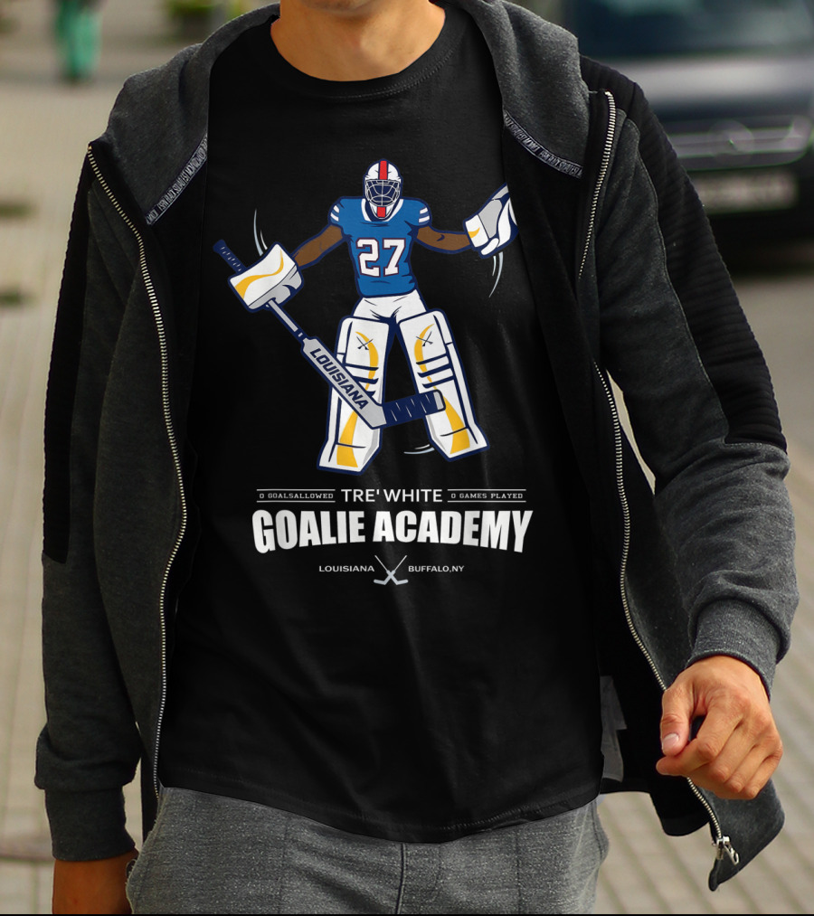 TRE' WHITE GOALIE ACADEMY LOUISIANA BUFFALO NY 27 T-Shirt