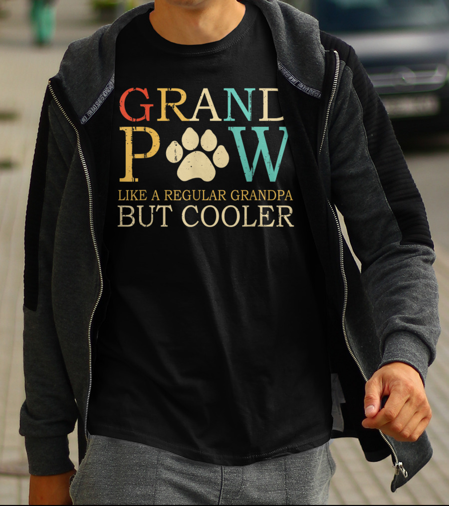 GRAND PAW Like A Regular Grandpa But Cooler Dog Grandpaw Grandpa Lover Dog T-Shirt