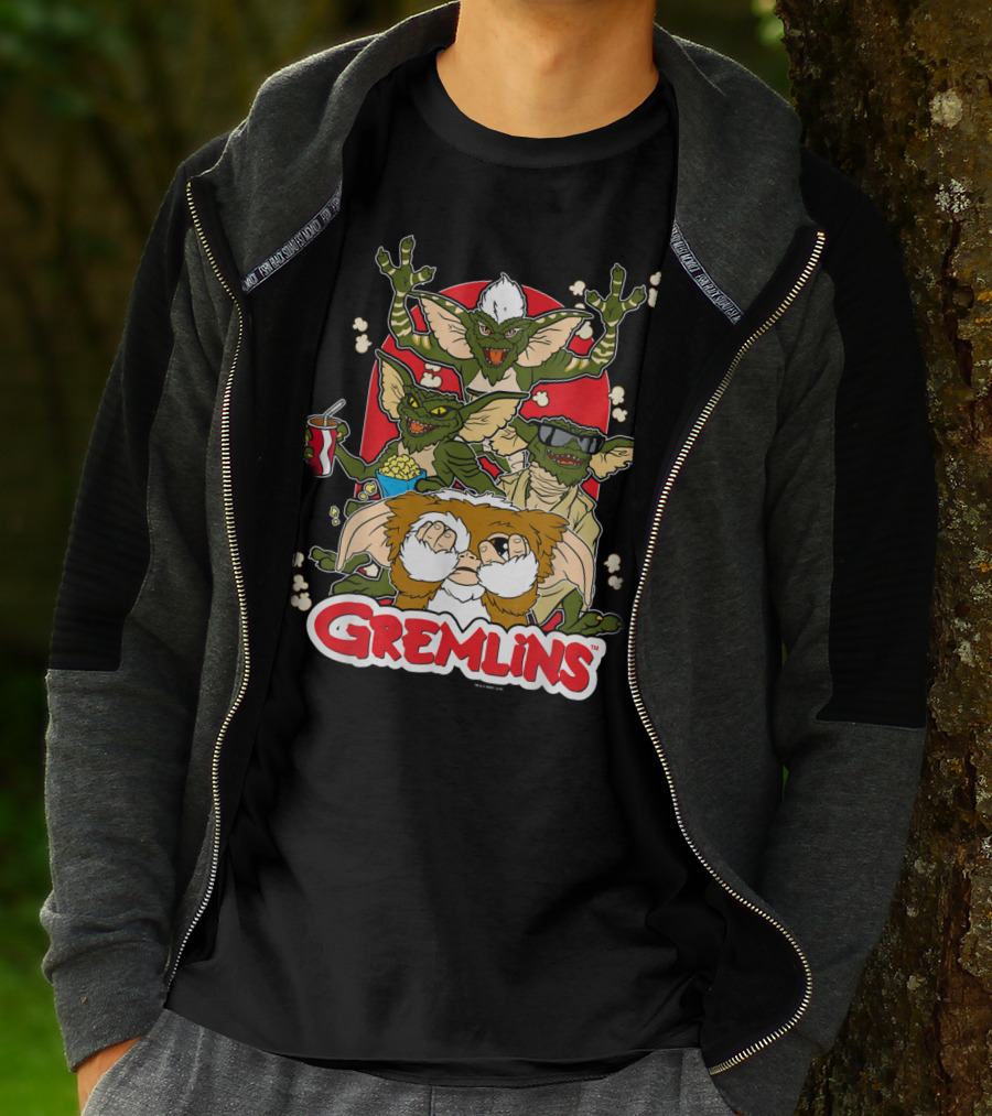 Gremlins Eating Popcorn Movie Snack Fun T-Shirt