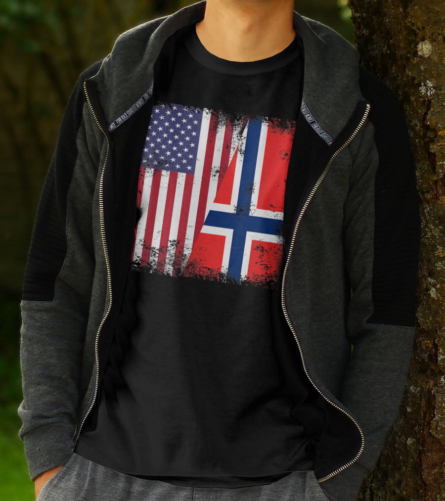 USA Norway Half Flag T-Shirt