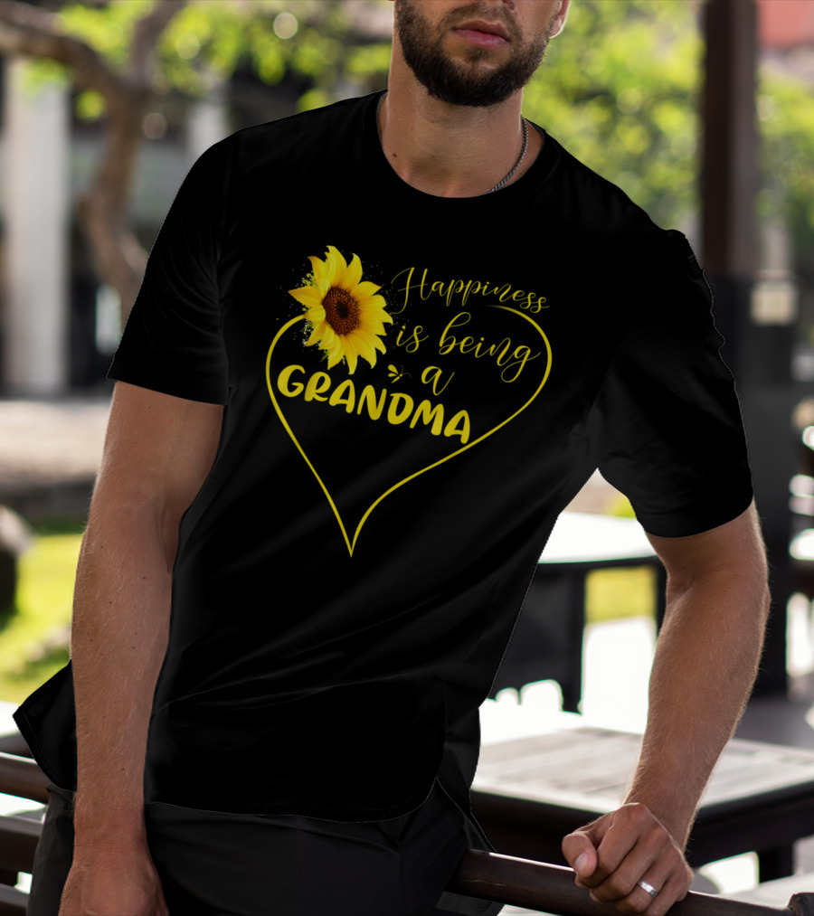 Happiness Is Being A Grandma Sunflower Heart T-Shirt