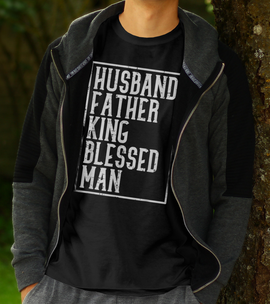 Husband Father King Blessed Man Black Pride T-Shirt