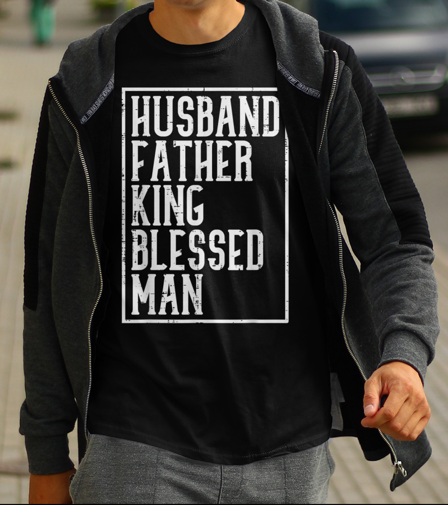 Husband Father King Blessed Man Black Pride T-Shirt