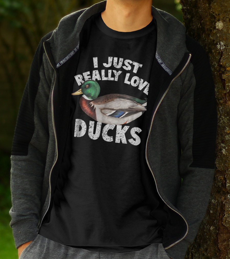 I Just Really Love Ducks Cute Mallard Duck T-Shirt