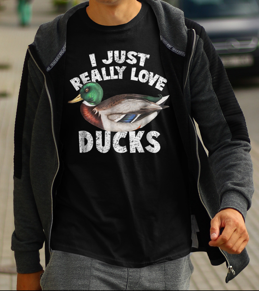 I Just Really Love Ducks Cute Mallard Duck T-Shirt