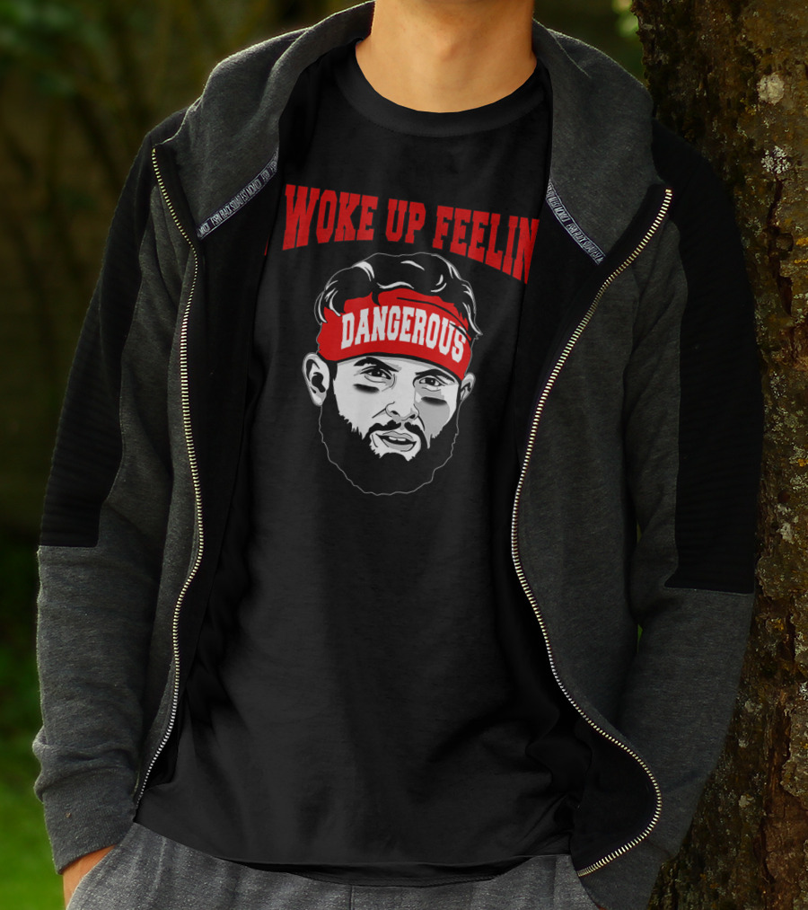 I Woke Up Feeling Dangerous Football 6 Funny Headband T-Shirt