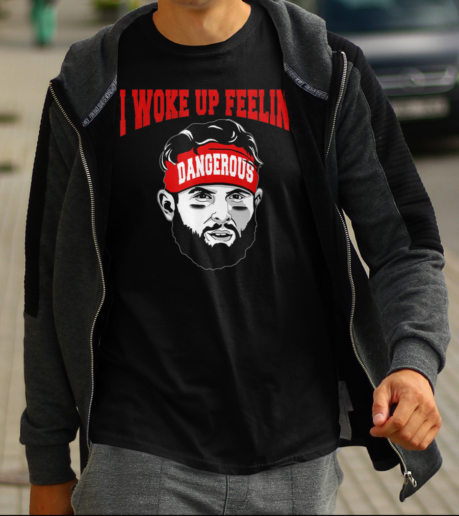 I Woke Up Feeling Dangerous Football 6 Funny Headband T-Shirt