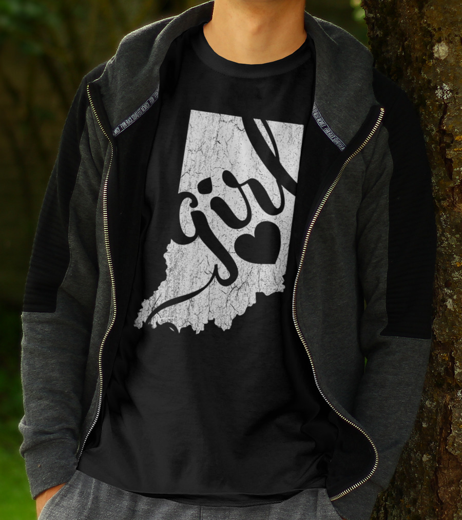 Indiana Girl Heart Map T-Shirt