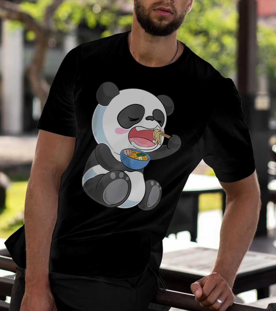 Ramen Eating Panda Bear With Japanese Noodles T-Shirt