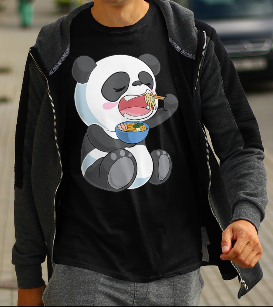 Ramen Eating Panda Bear With Japanese Noodles T-Shirt