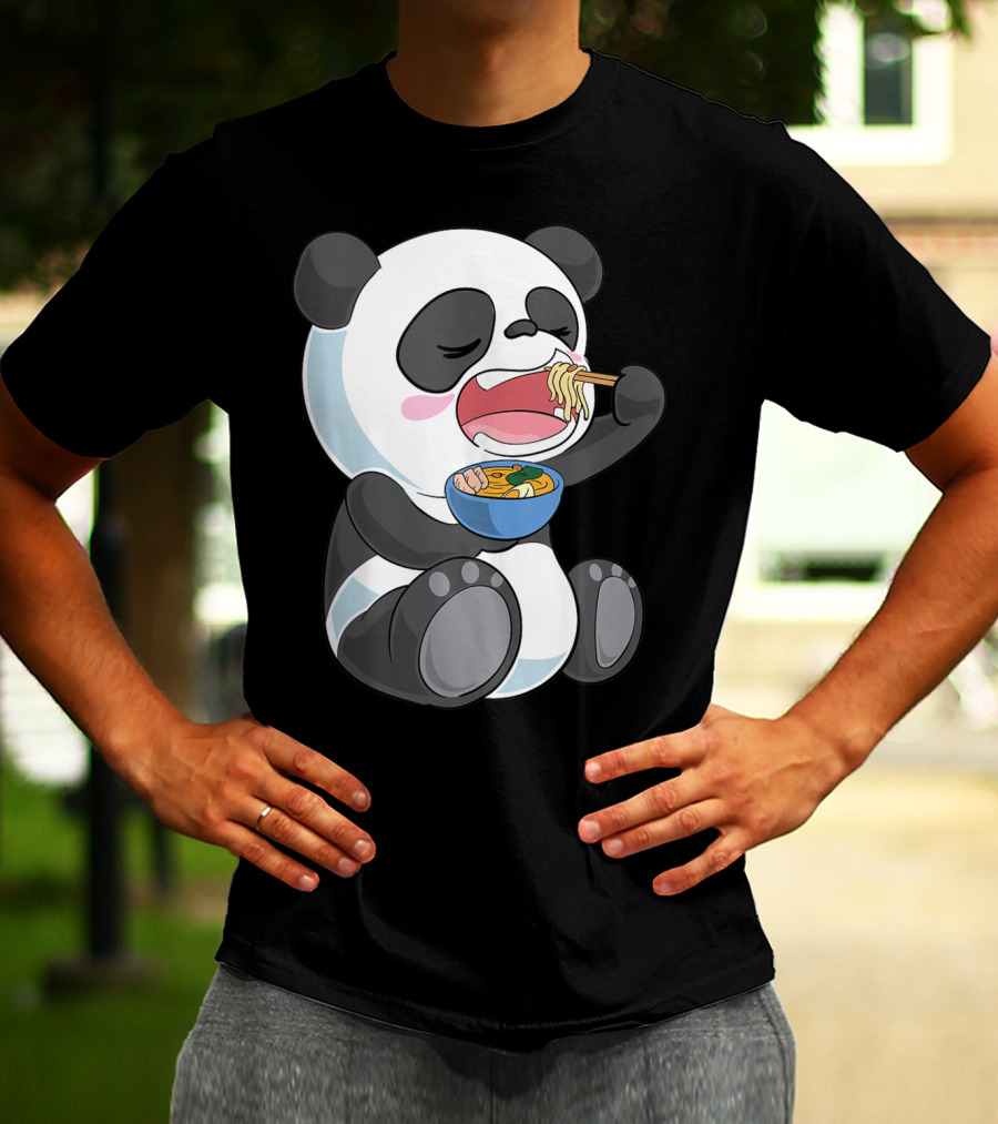 Ramen Eating Panda Bear With Japanese Noodles T-Shirt