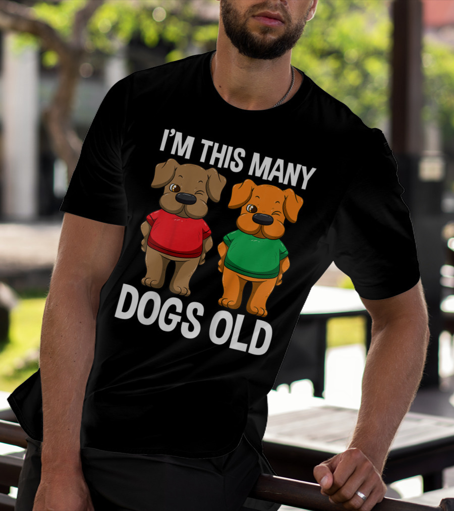 I'm This Many Dogs Old Cute Kids 2 Yr Boy Girl Birthday T-Shirt