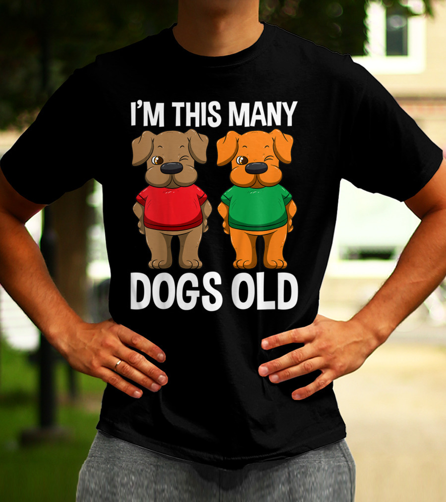I'm This Many Dogs Old Cute Kids 2 Yr Boy Girl Birthday T-Shirt
