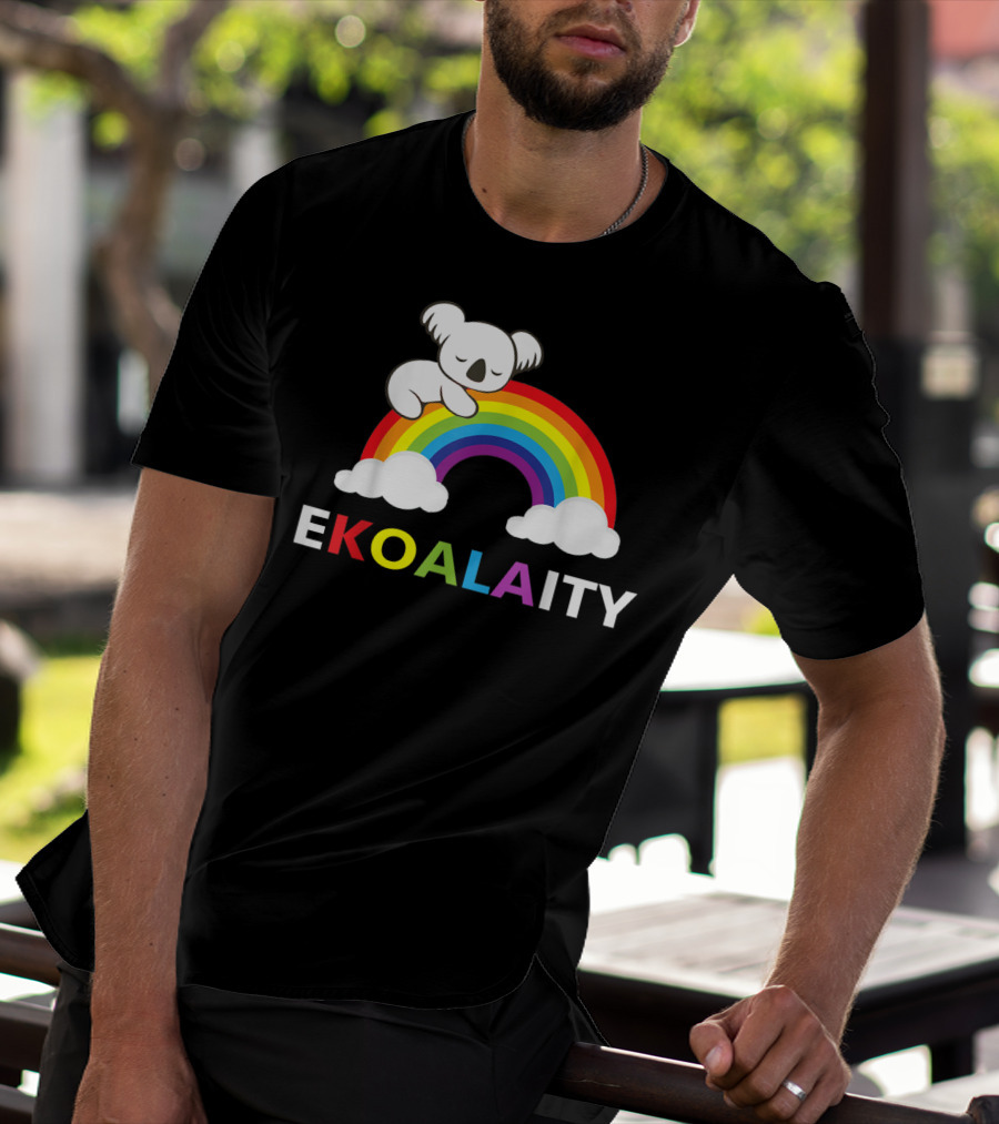 EKOALAITY Koala Rainbow Flag Gay Pride T-Shirt
