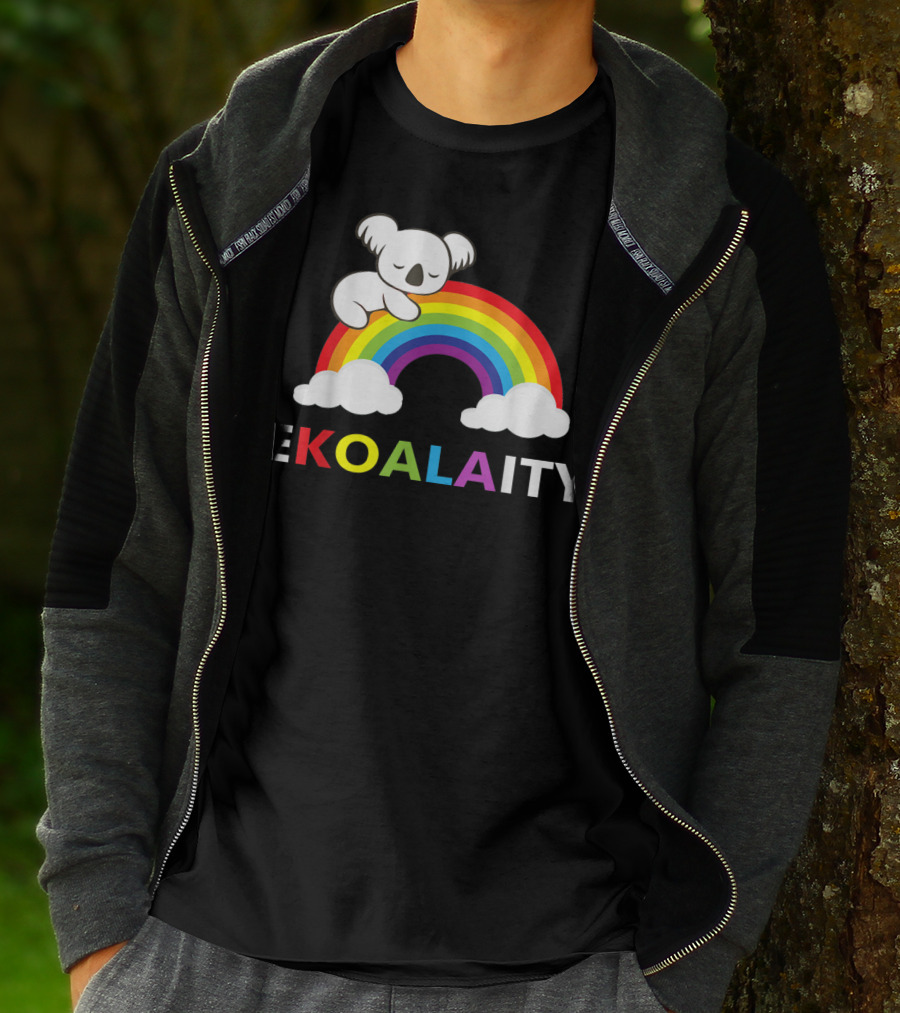 EKOALAITY Koala Rainbow Flag Gay Pride T-Shirt