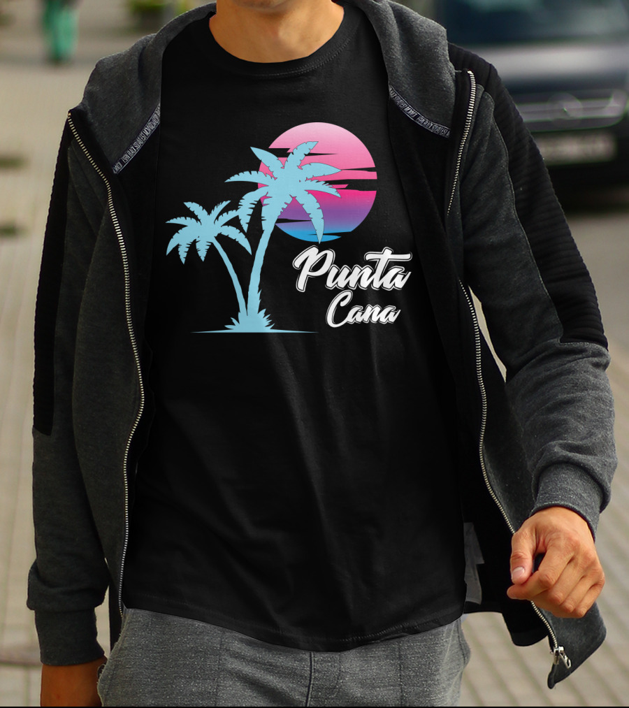 Punta Cana Cool Dainty Beach Lovers Sunset Palm Trees T-Shirt