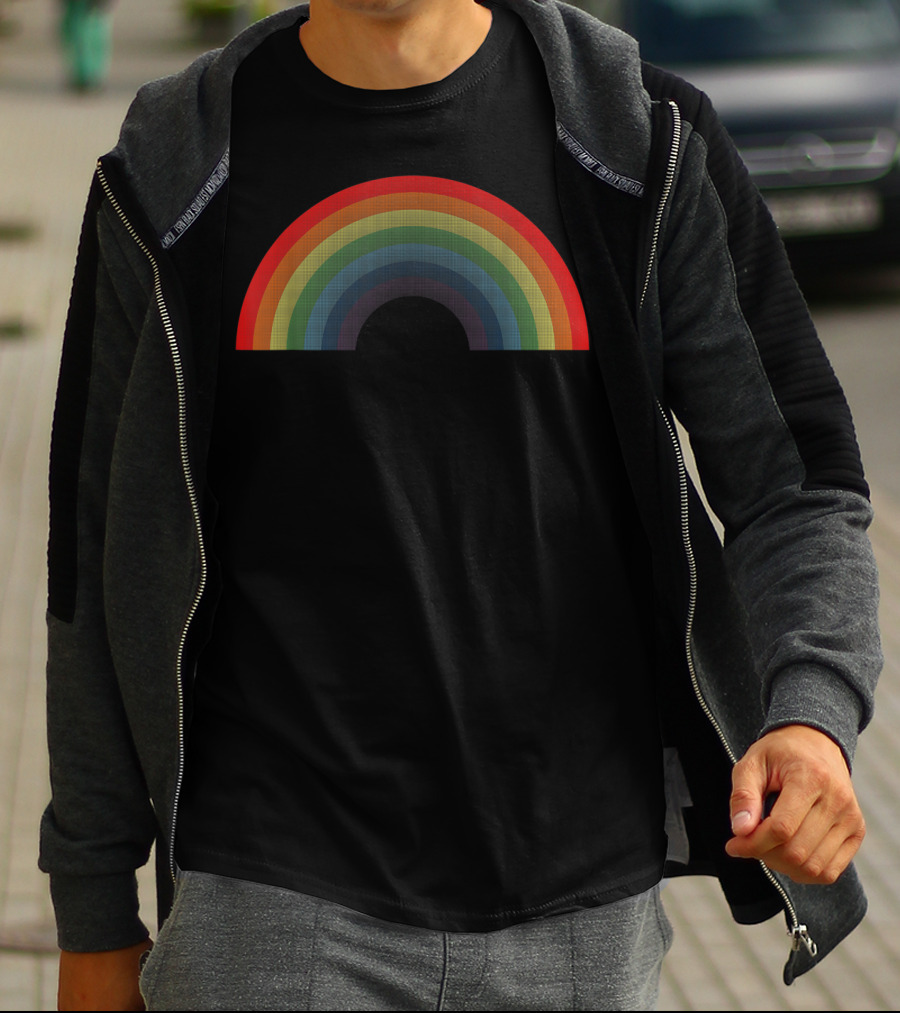 Rainbow Vintage 80's Style Gay Pride Retro Arch T-Shirt
