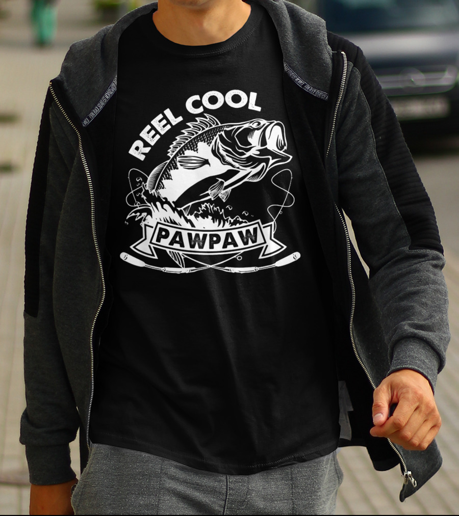 Reel Cool Pawpaw Fishing Bass Splash And Line T-Shirt