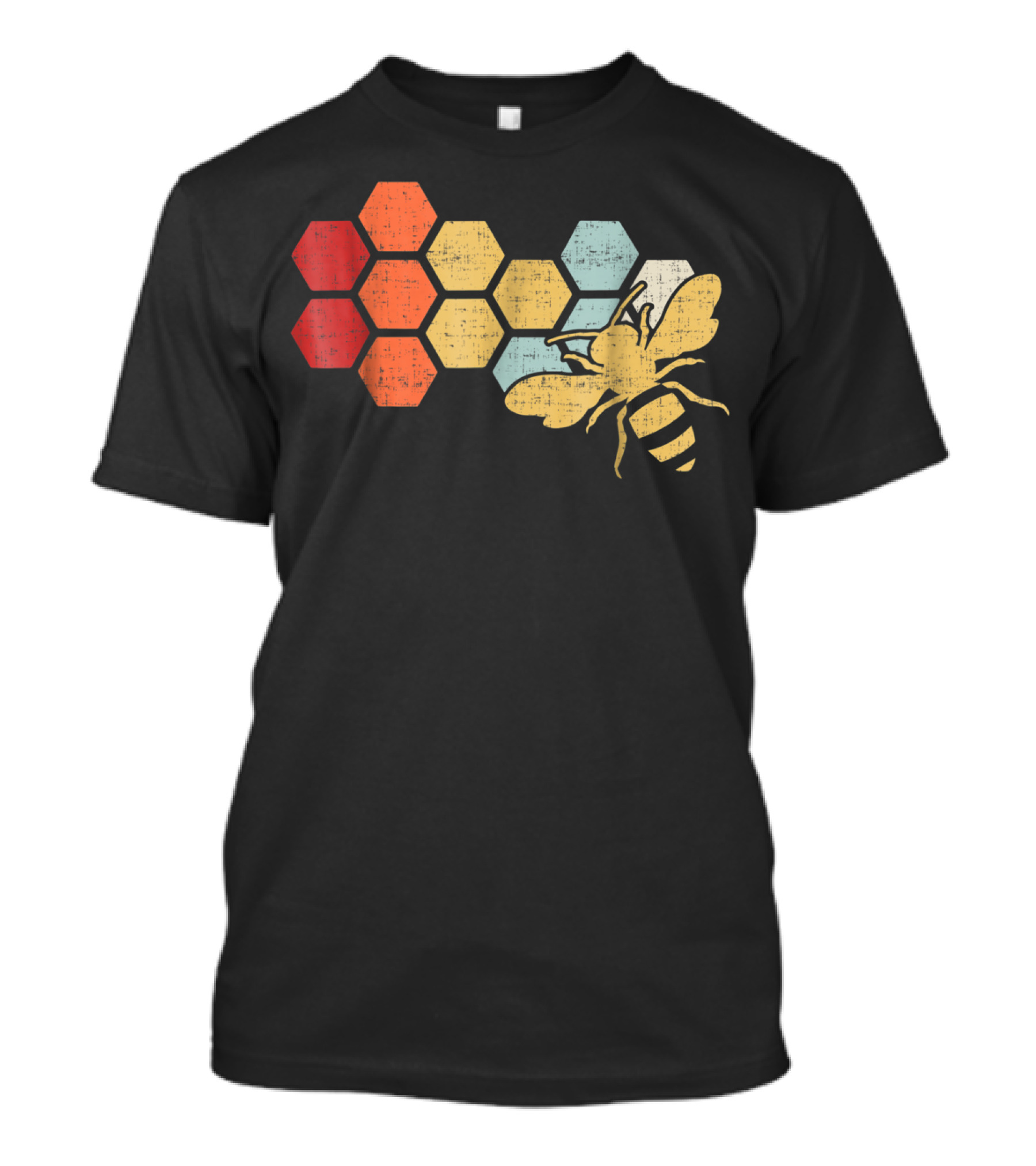 Retro Vintage Honeycomb And Bee Design Beekeeper Beekeeping Honey T-Shirt