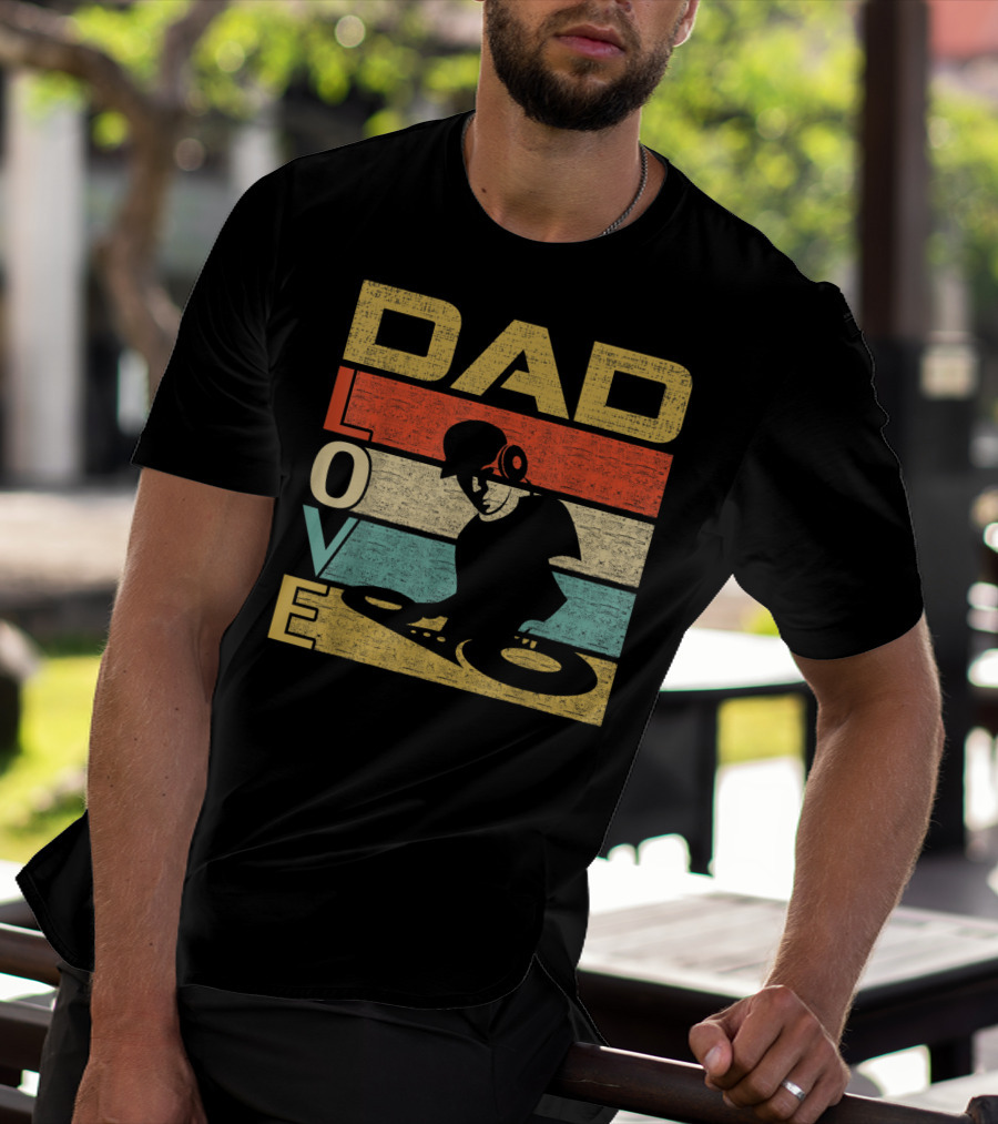 Retro Vintage Dad Love DJ Deejay Funny Father's T-Shirt