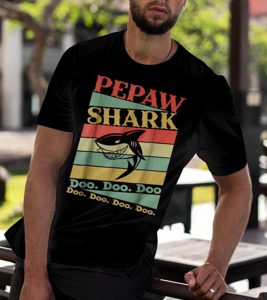 PEPAW SHARK Doo Doo Doo Retro Vintage T-Shirt