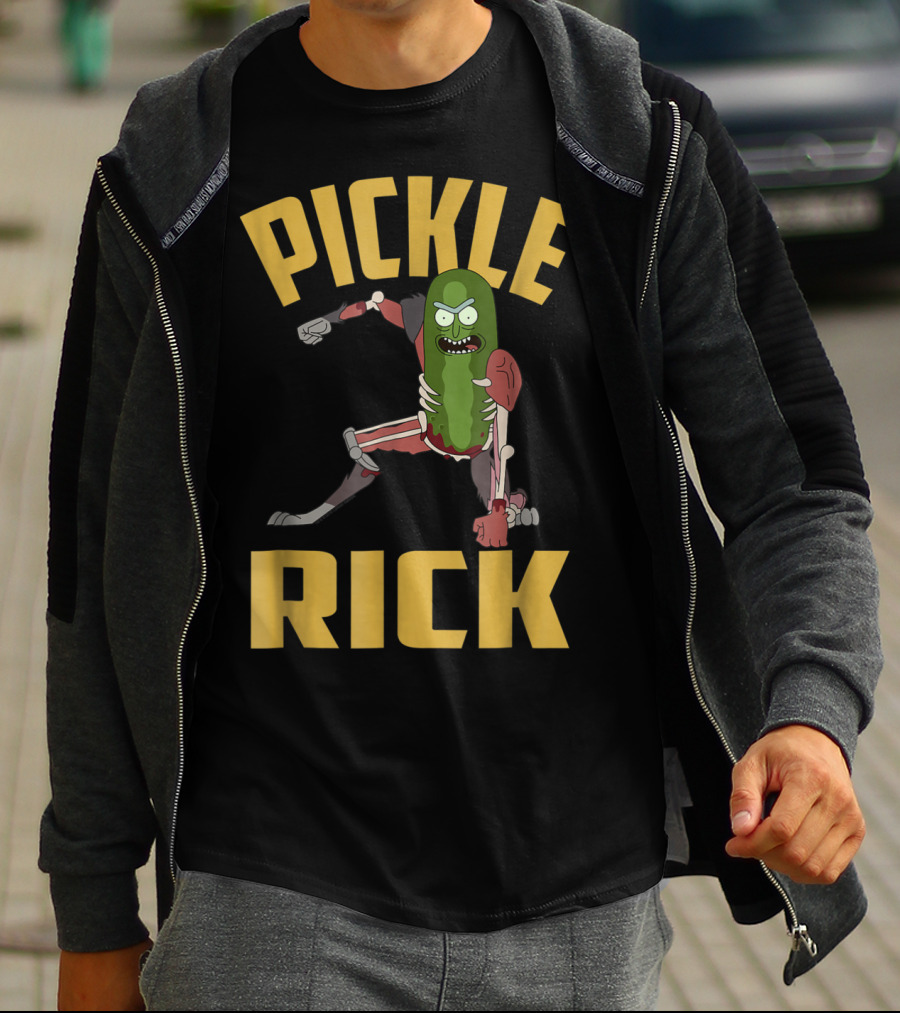 Rick And Morty Pickle Rick Punch Action Pose T-Shirt