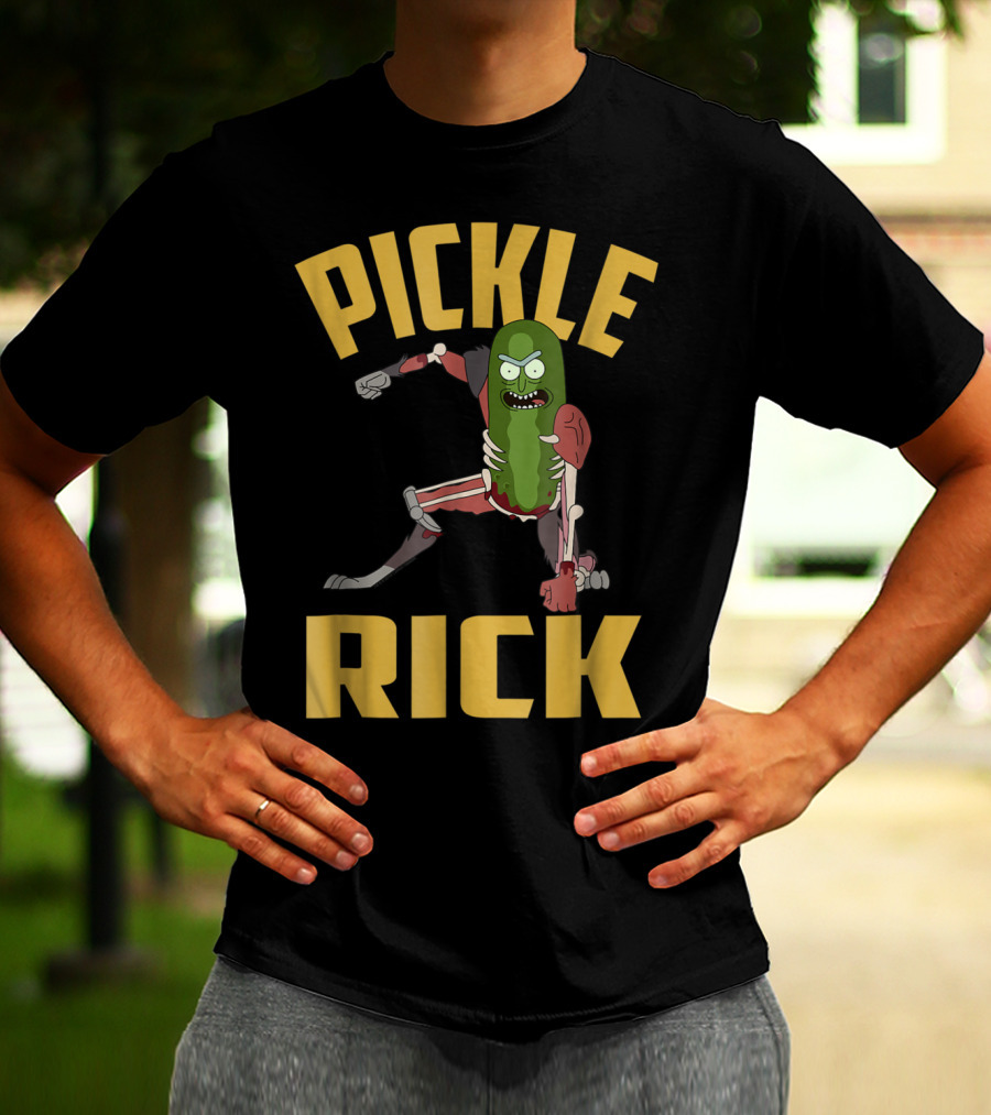 Rick And Morty Pickle Rick Punch Action Pose T-Shirt