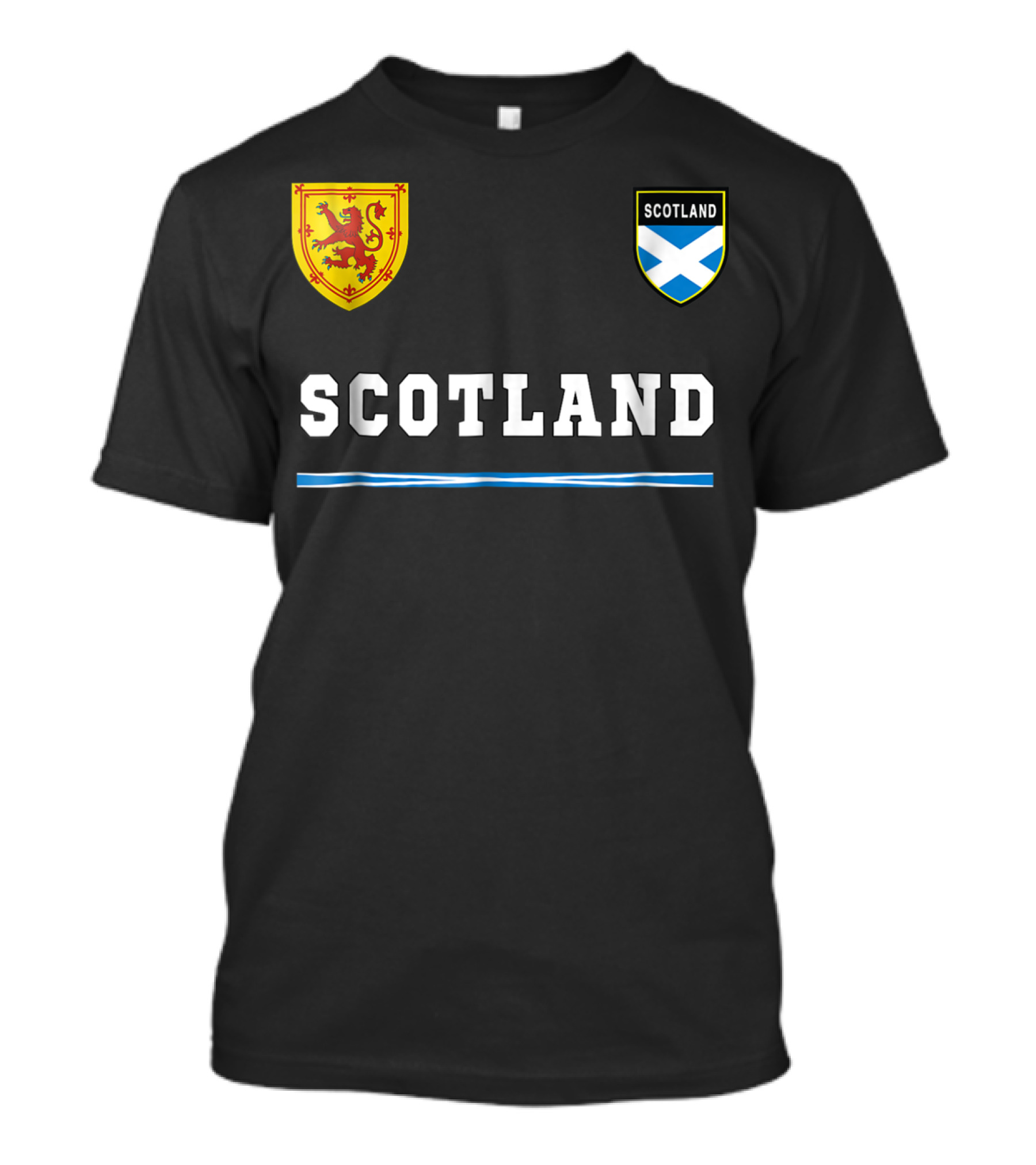 Scotland Soccer Jersey Flag With Scottish Lion And Saltire Badges T-Shirt