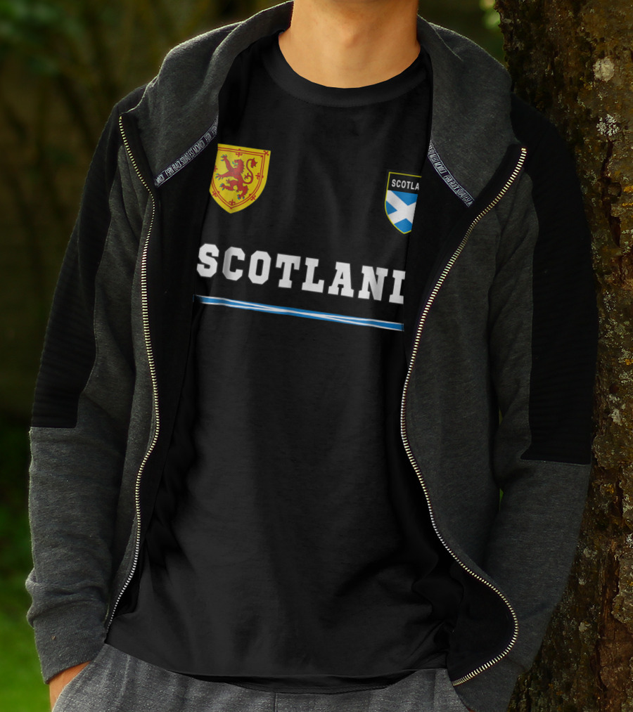 Scotland Soccer Jersey Flag With Scottish Lion And Saltire Badges T-Shirt