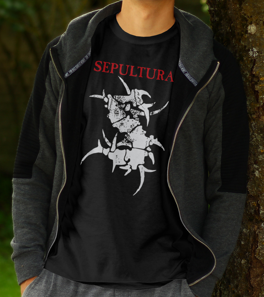 Sepultura Spiked Spine Emblem T-Shirt
