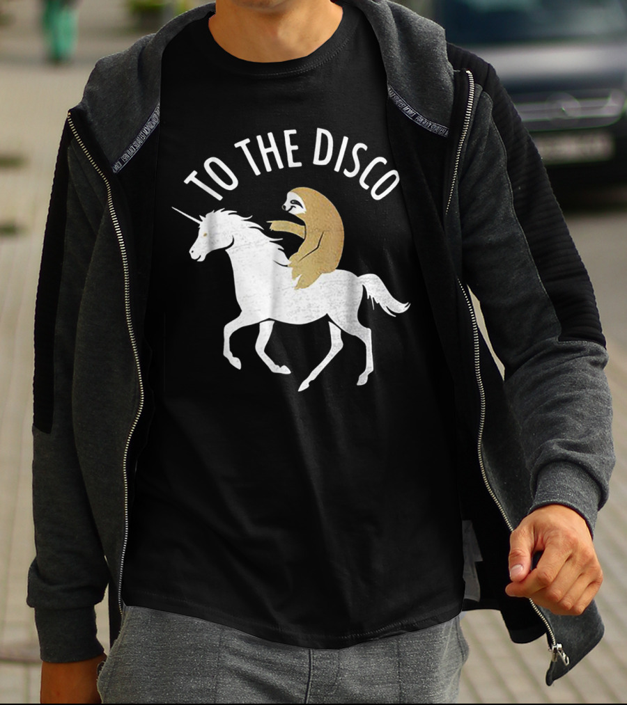 Sloth Riding Unicorn To The Disco T-Shirt