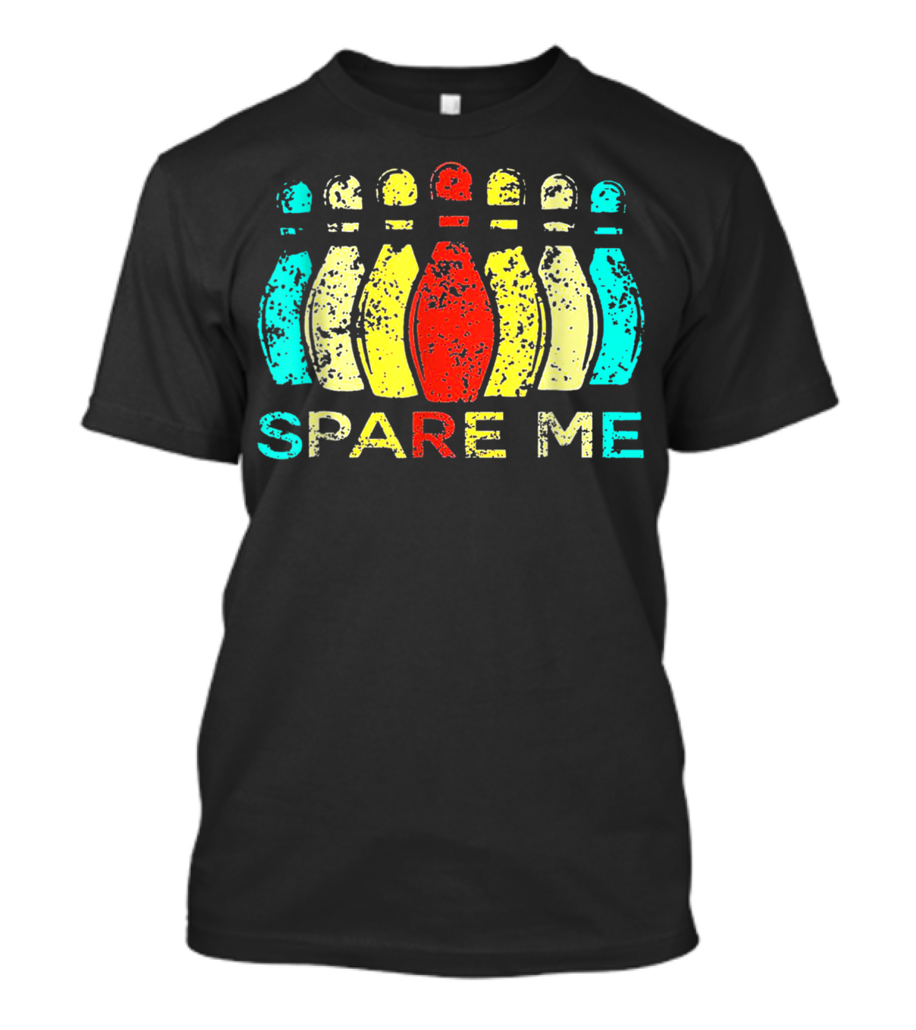 Spare Me Bowling Vintage Bowling Pins T-Shirt