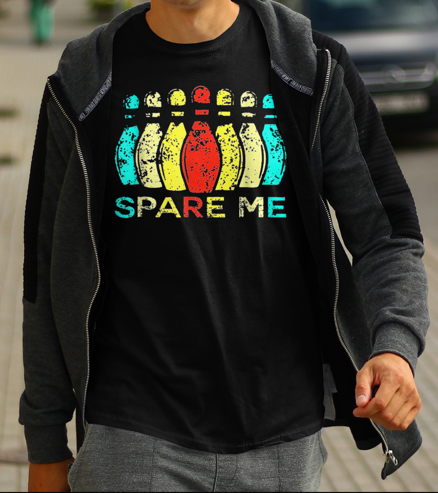 Spare Me Bowling Vintage Bowling Pins T-Shirt