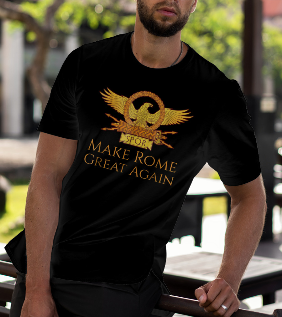 SPQR Make Rome Great Again Roman Eagle Emblem T-Shirt