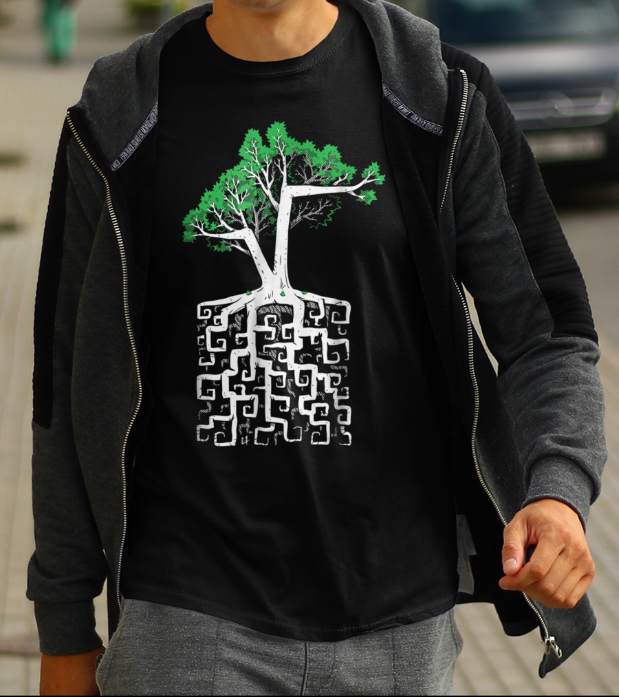 Square Root Tree Math Concept With Intricate Roots And Foliage T-Shirt