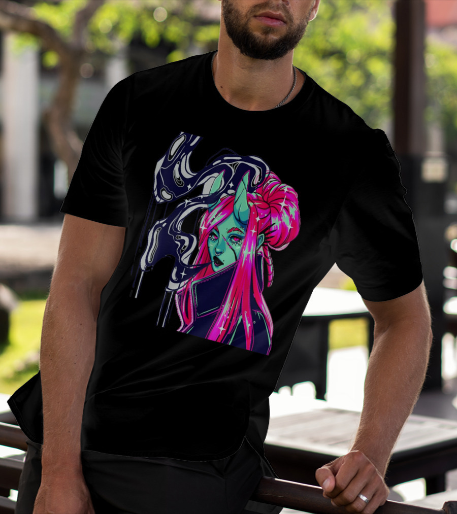 Angel Demon Neon Fantasy Comic T-Shirt