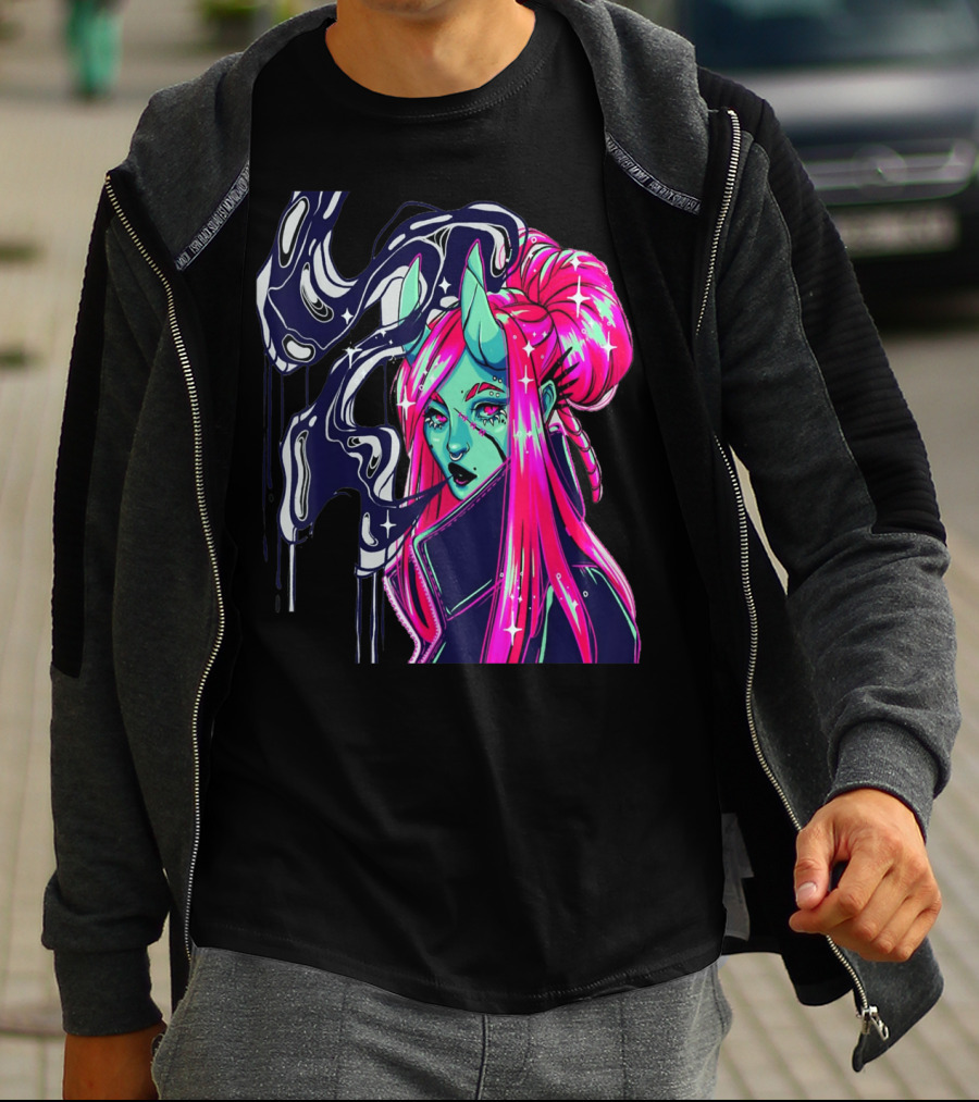 Angel Demon Neon Fantasy Comic T-Shirt