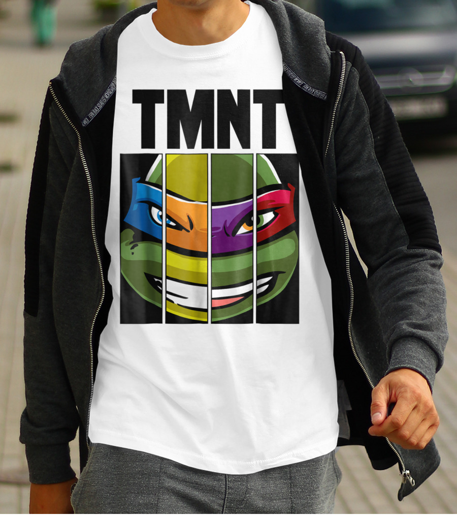 TMNT Turtle Faces Colorful Bandana Mashup T-Shirt