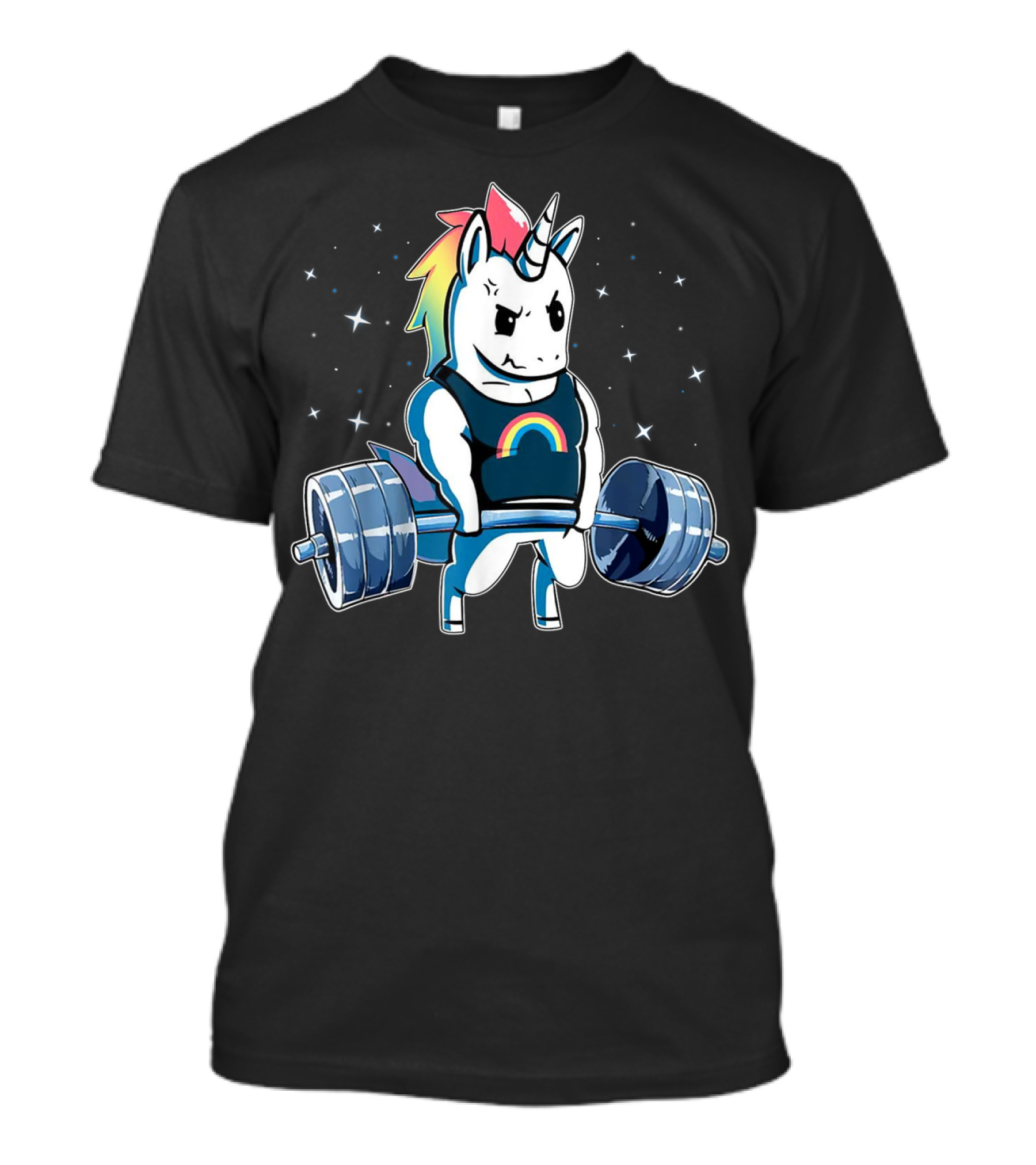 Unicorn Deadlift Powerlifting Rainbow Fitness Gym T-Shirt