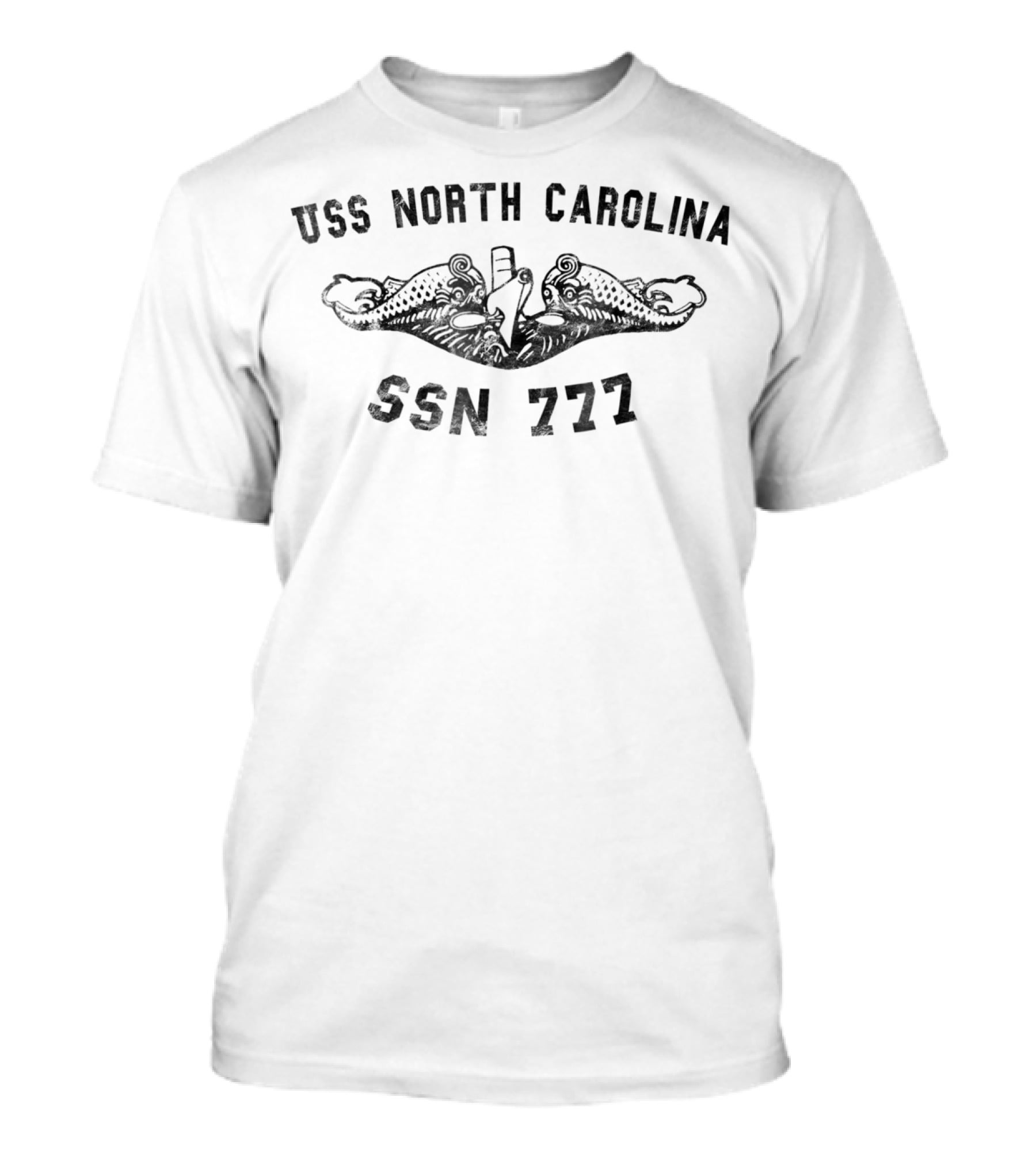 USS North Carolina SSN 777 Submarine Insignia Badge T-Shirt