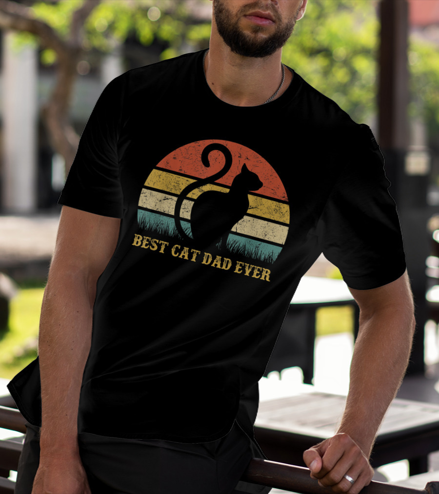 Best Cat Dad Ever Vintage Cat Daddy Father T-Shirt