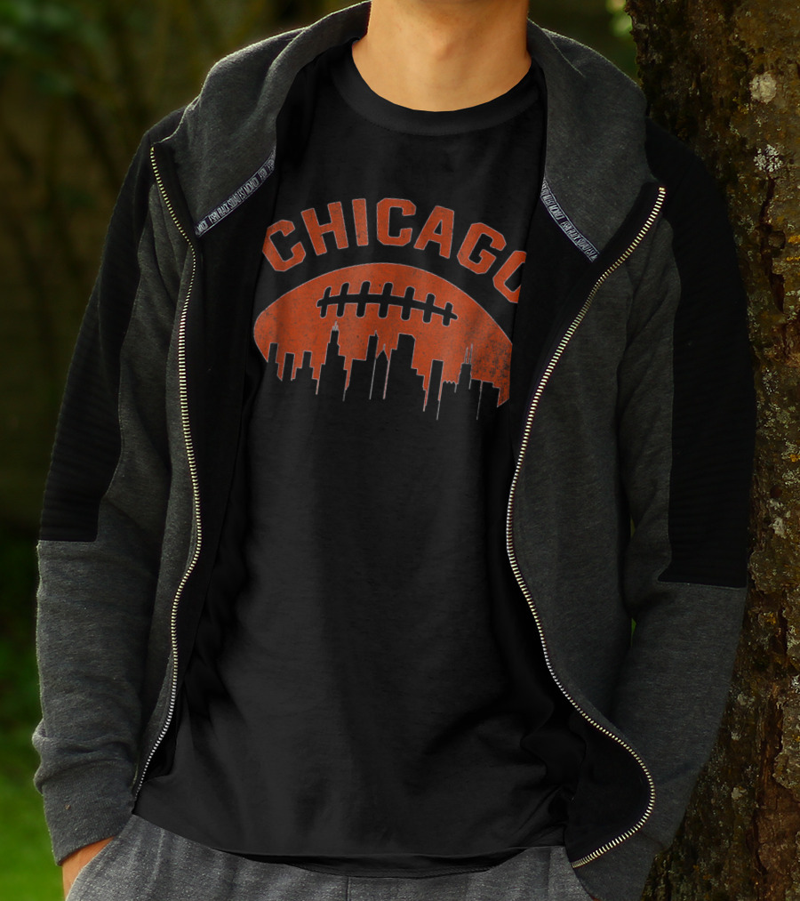 Chicago Skyline Grunge Football Vintage T-Shirt