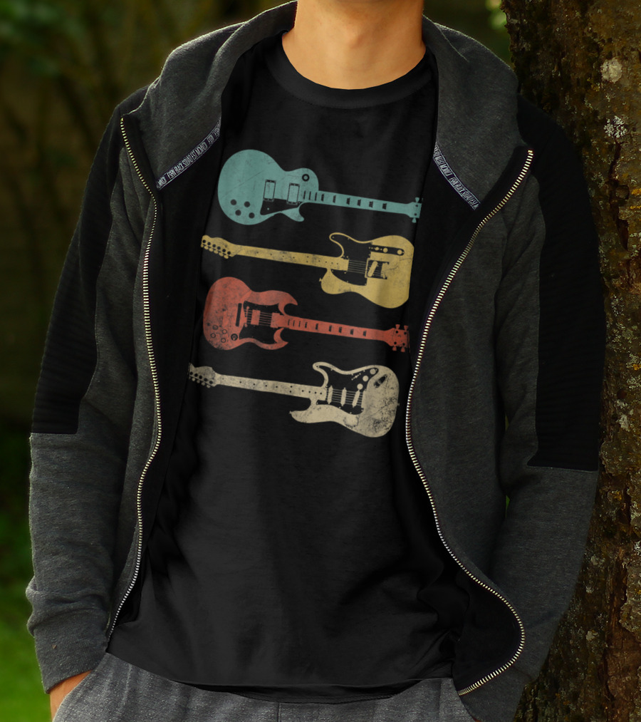 Vintage Classic Colorful Electric Guitars Collection T-Shirt